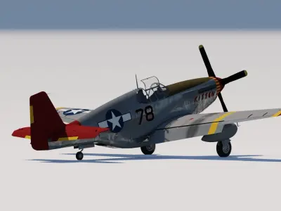 P-51C Mustang Tuskegee 3D model