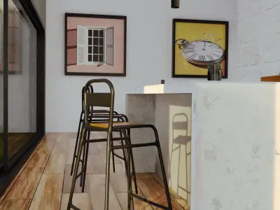 Modern Bar Chair Free 3D model buy