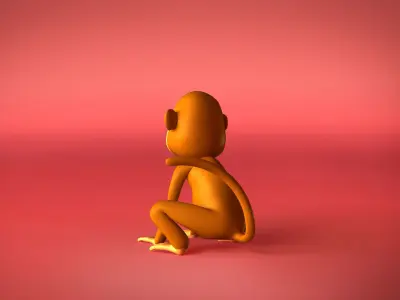 Monkey 3D model cartoon 3D model