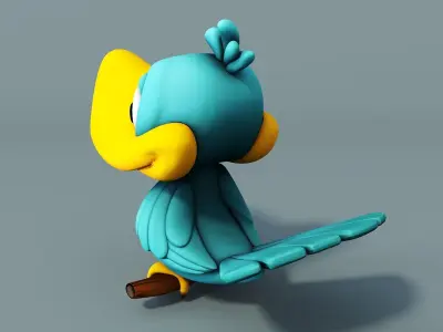 Cartoon bird 3D model