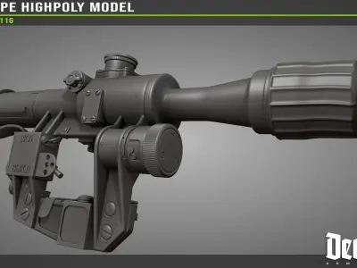 FREE SVD Highpoly scope Free 3D model