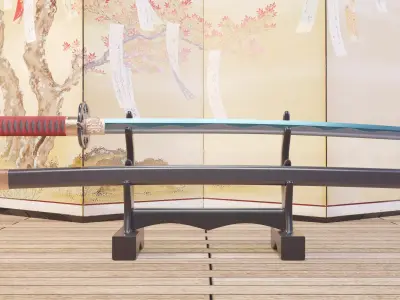 Blue blade Katana 3D model