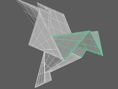 Origami bird model Low-poly 3D model
