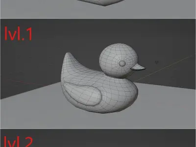 Rubber Duck Low-poly 3D model