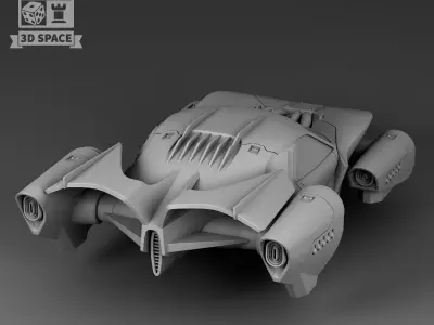 Futuristic A car with jet engines 3D print model