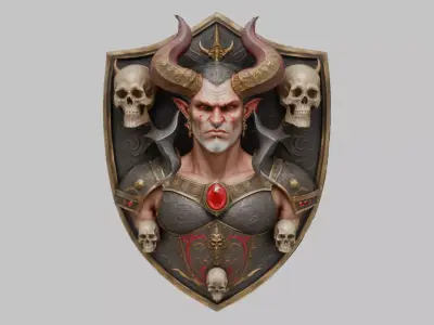 Infernal Sentinel Shield Low-poly 3D model