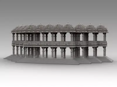 Indian Temple Architecture - Game and Movie Ready Low-poly 3D model