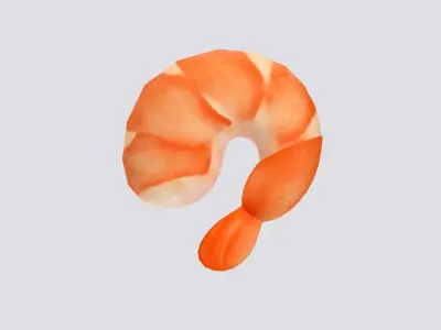 Peeled Shrimp Low-poly 3D model
