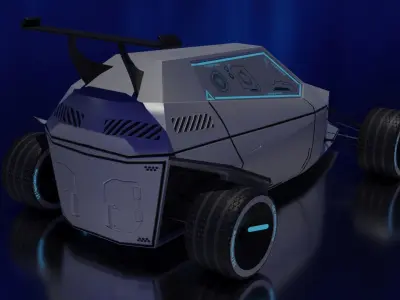 Moon Racer Low-poly 3D model