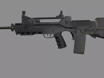 Famas F1 Assault Rifle Game Ready Low-Poly 3D Model Low-poly 3D model