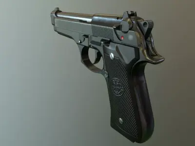 beretta gun 92FS Low-poly 3D model