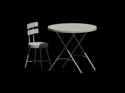 Furniture table and chair Free 3D print model
