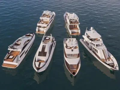 Yacht boat cruise collecttion 3 3D model