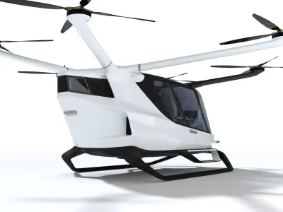 Hydrogen powered Air Taxi Alaka Skai with Interior 3D model