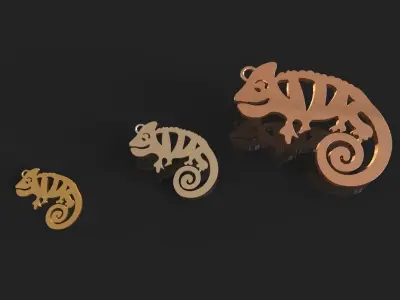 Adorable Chameleon Necklace 3D print model