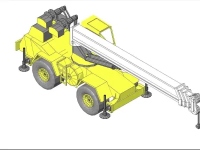 Mobile Crane 25T-08 Low-poly 3D model
