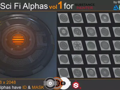 FREE Sci Fi Alphas Free 3D model