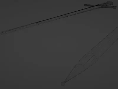 Lord of the Rings sword Anduril - LowPoly Sword 3D model Low-poly 3D model