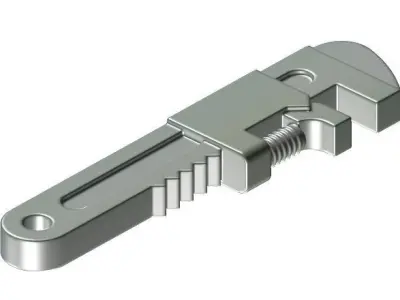 Steel Adjustable Spanner 3D model