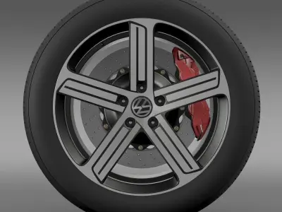 Volkswagen Golf R wheel 3D model