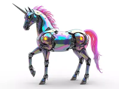 Sci-Fi Robot Holographic Unicorn 3D Model Low-poly 3D model