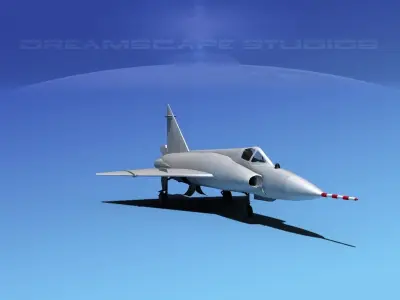 Convair F-102 Delta Dagger Bare Metal 3D model