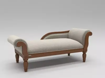 Wooden elegant divan sofa Free 3D model