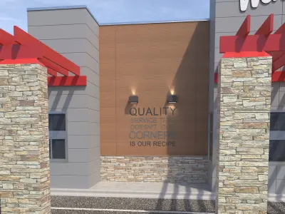 Retail-044 Wendys-002 With Site 3D model