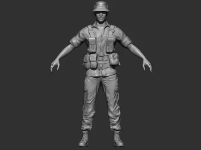 African Soldier - Realistic 3D Model 3D print model