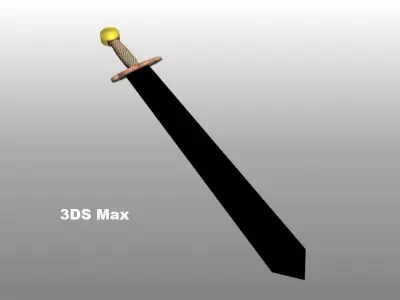 golden long sword  3D model