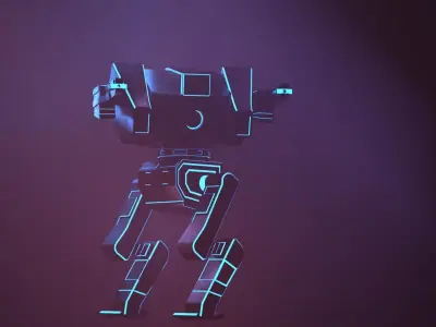 Wi-Fi mech Low-poly 3D model