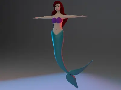Mermaid 3d model little 3D model