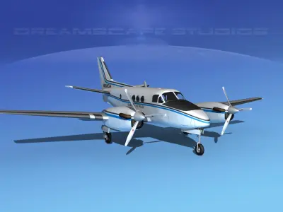 Beechcraft C-6 Transport State Police 3D model
