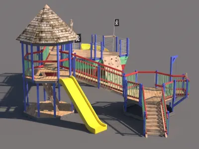 playground pirate ship Free 3D model