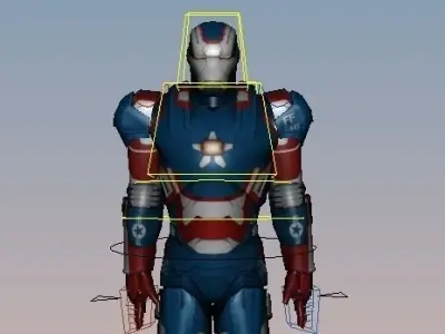 Iron Man Patriot Rigged Free low-poly 3D model