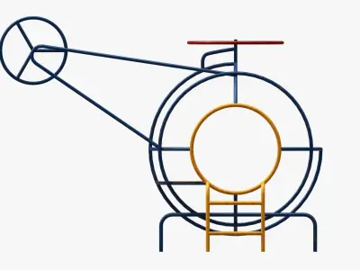 Outdoor playground helicopter 3D model