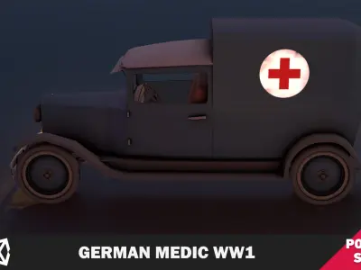 German Medic WW1 Low-poly 3D model