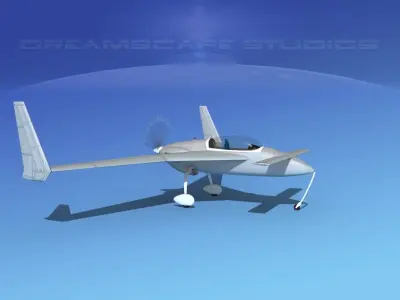 Rutan VariEze Bare Metal 3D model