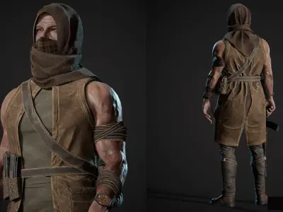 Survivor Man and lady 2 Low-poly 3D model