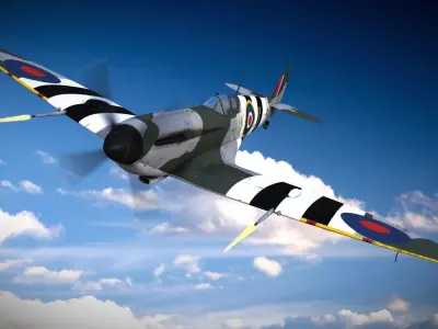 SPITFIRE MK IXC Low-poly 3D model