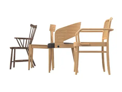 Classic Chairs Set Free 3D model