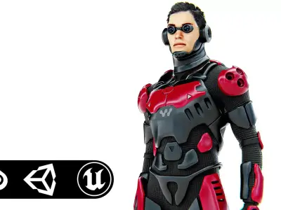 MECHA SOLDIER-F  Rigged for Unreal Engine - Unity - MIXAMO  3D model