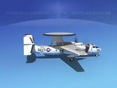 Grumman E-2C Hawkeye V10 3D model
