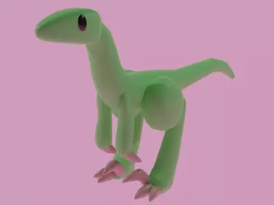 Velociraptor cute 3D model 3D model