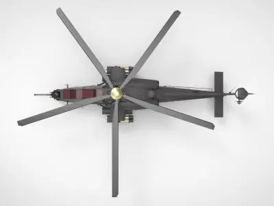 Agusta A129 Mangusta black matte 3D model