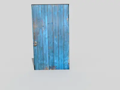 low poly door wooden Low-poly 3D model