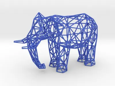 Elephant Wireframe 3D print model
