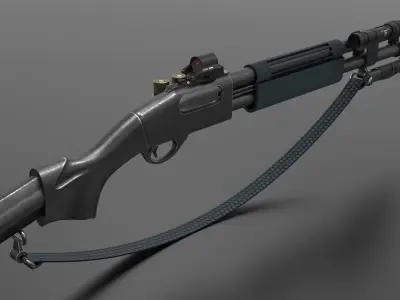 Remington Model 870 Shotgun Fps - Tps Low-poly 3D model
