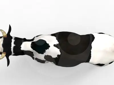 White Cow - Rigged - Animated Low-poly 3D model
