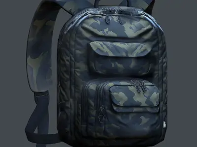Backpack Camping Generic military human bag storqge Low-poly 3D model